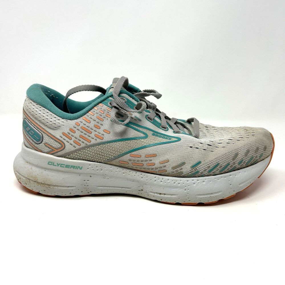 Brooks Womens Glycerin 20 1203691D061 Gray Running Shoes Sneakers Size 9.5 Wide